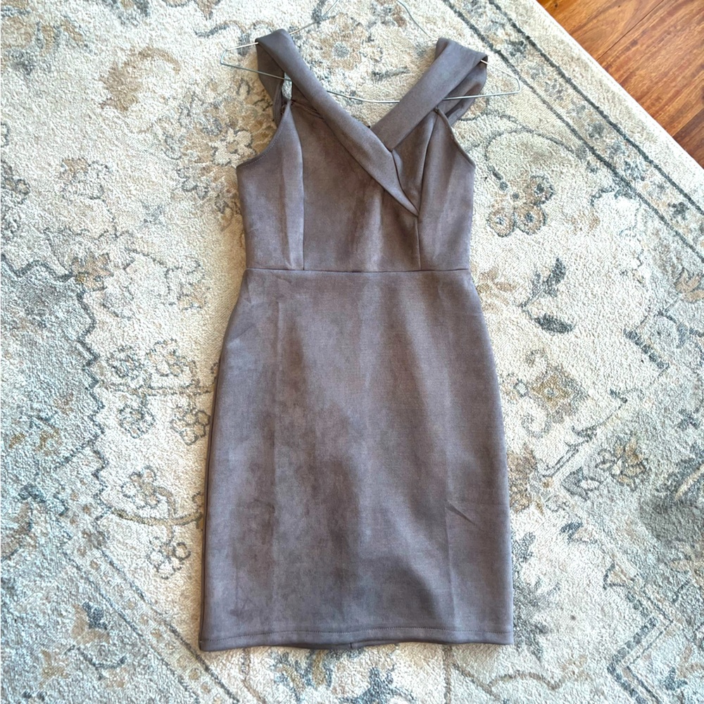 Gray suede dress!